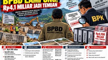 BPK Soroti Anggaran BPBD Lampung, Rp4,1 Miliar Jadi Temuan